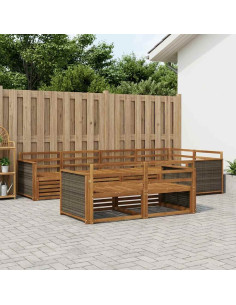 Set di divani da esterno 7 pcs Naturale