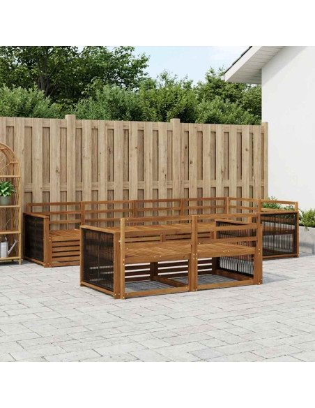 Set di divani da esterno 7 pcs Naturale