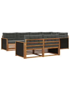 Set di divani da esterno con cuscino 7 pcs Naturale e Antracite 2