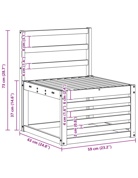 Set divani 3 pcs Legno di Acacia Massello