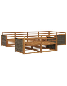 Set di divani da esterno 7 pcs Naturale 2