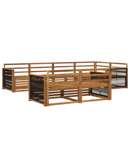 Set di divani da esterno 7 pcs Naturale