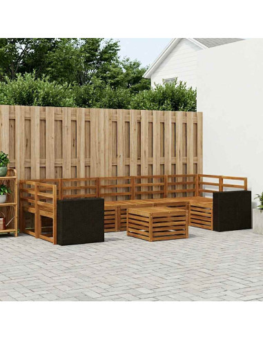 Set di divani da esterno 8 pcs Naturale