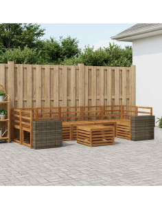 Set di divani da esterno 8 pcs Naturale