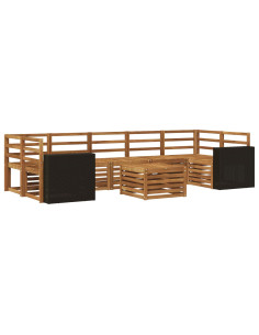 Set di divani da esterno 8 pcs Naturale 2