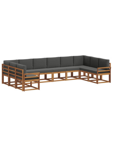 Set di divani con cuscino 10 pcs Naturale e Antracite
