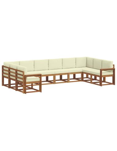 Set di divani con cuscino 10 pcs Naturale e Crema