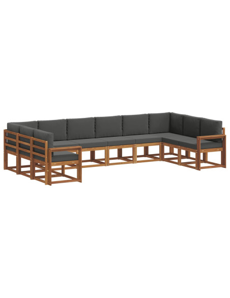 Set di divani con cuscino 10 pcs Naturale e Antracite