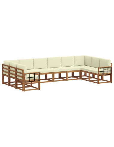Set di divani con cuscino 10 pcs Naturale e Crema