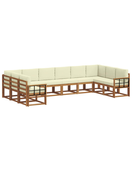 Set di divani con cuscino 10 pcs Naturale e Crema