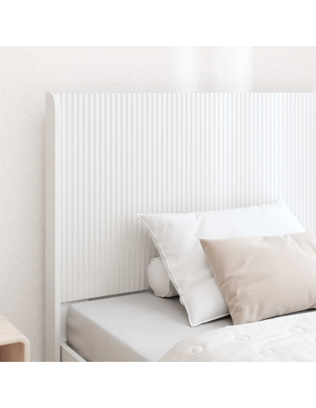 Struttura del letto con stoccaggio e testata Bianco 75 x 190 cm