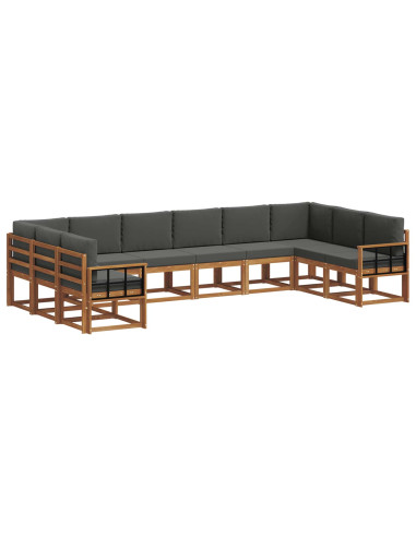 Set di divani con cuscino 10 pcs Naturale e Antracite