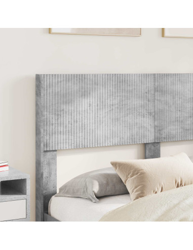 Struttura del letto con stoccaggio e testata Grigio Cemento
