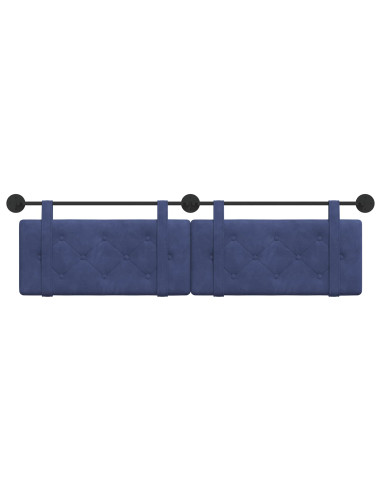 Testata appesa Blu Polizia 190 x 55 x 5 cm Velluto