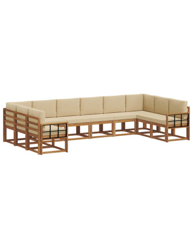 Set di divani con cuscino 10 pcs Naturale e Beige