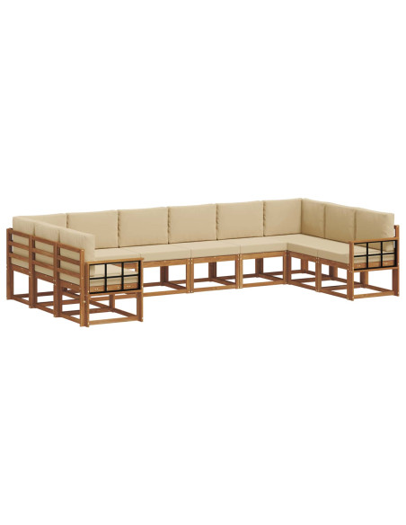 Set di divani con cuscino 10 pcs Naturale e Beige