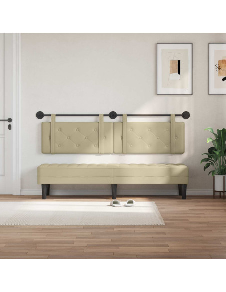 Testata appesa Crema 190 x 55 x 5 cm Pelle Sintetica