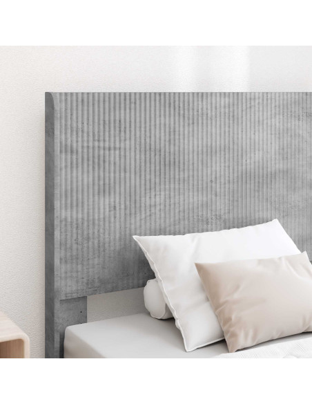 Struttura del letto con stoccaggio e testata Grigio Cemento