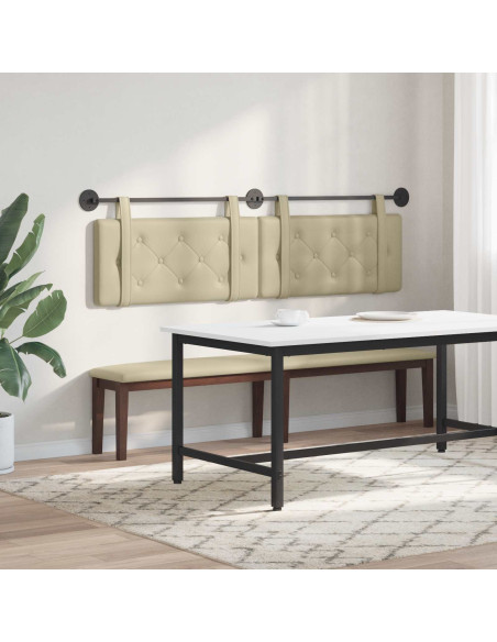 Testata appesa Crema 190 x 55 x 5 cm Pelle Sintetica