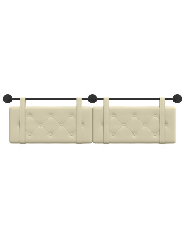 Testata appesa Crema 190 x 55 x 5 cm Pelle Sintetica