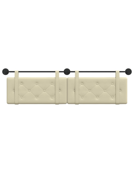 Testata appesa Crema 190 x 55 x 5 cm Pelle Sintetica