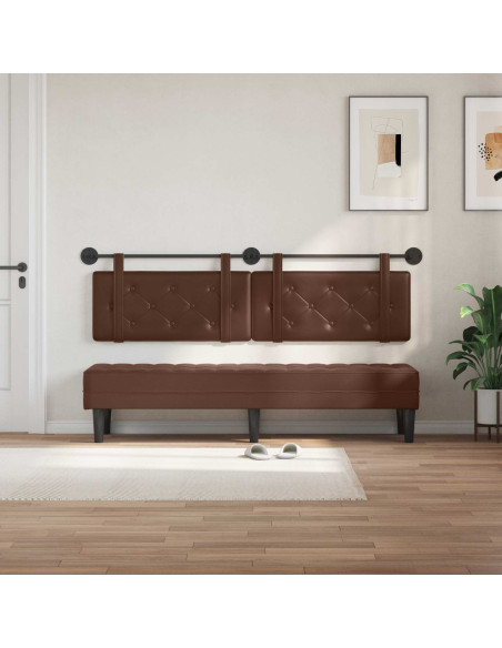 Testata appesa Marrone 190 x 55 x 5 cm Pelle Sintetica