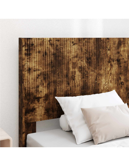 Struttura del letto con stoccaggio e testata Rovere Fumo