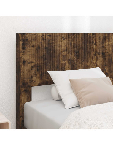 Struttura del letto con stoccaggio e testata Rovere Fumo