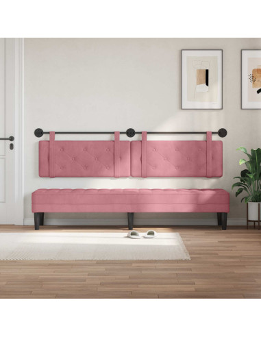 Testata appesa Montaggio a parete Rosa 210 x 55 x 5 cm Velluto