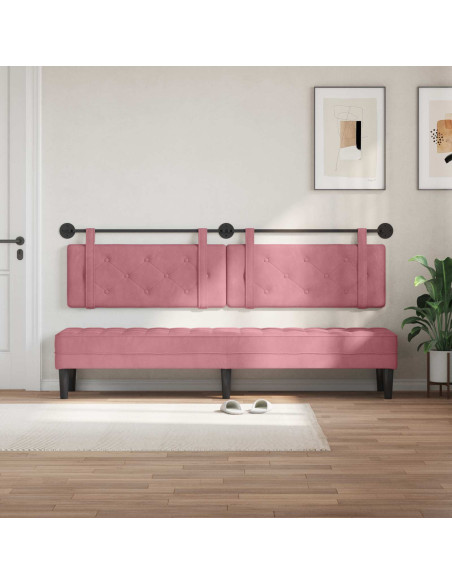 Testata appesa Montaggio a parete Rosa 210 x 55 x 5 cm Velluto