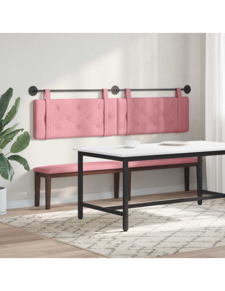 Testata appesa Montaggio a parete Rosa 210 x 55 x 5 cm Velluto
