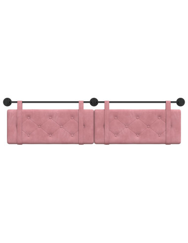 Testata appesa Montaggio a parete Rosa 210 x 55 x 5 cm Velluto