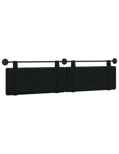 Testata appesa Montaggio a parete Nero 210 x 55 x 5 cm Velluto