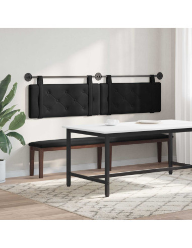 Testata appesa Montaggio a parete Nero 210 x 55 x 5 cm Velluto