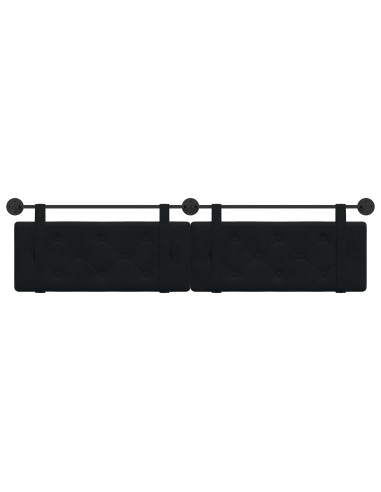 Testata appesa Montaggio a parete Nero 210 x 55 x 5 cm Velluto