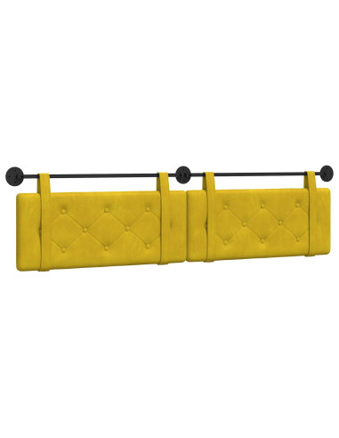 Testata appesa Giallo 210 x 55 x 5 cm Velluto