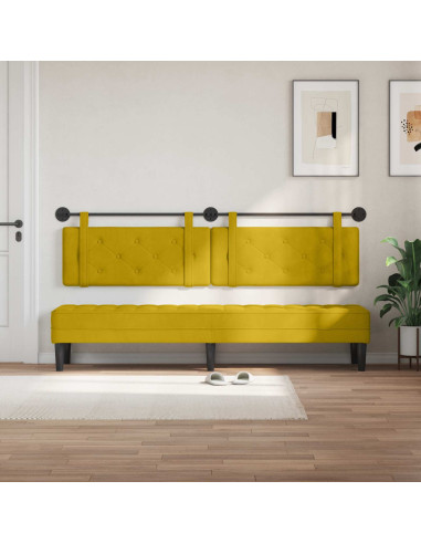 Testata appesa Giallo 210 x 55 x 5 cm Velluto