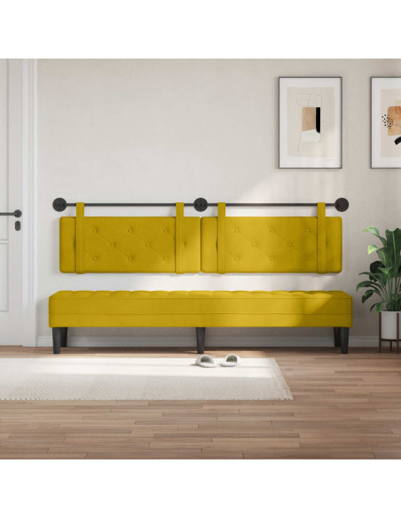 Testata appesa Giallo 210 x 55 x 5 cm Velluto