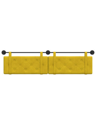 Testata appesa Giallo 210 x 55 x 5 cm Velluto