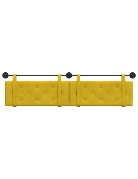 Testata appesa Giallo 210 x 55 x 5 cm Velluto