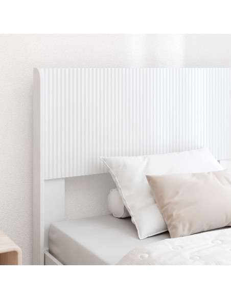 Struttura del letto con stoccaggio e testata Bianco 75 x 190 cm