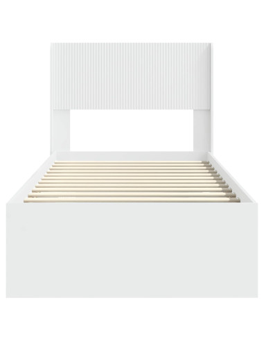 Struttura del letto con stoccaggio e testata Bianco 75 x 190 cm