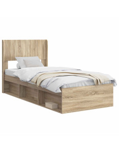 Struttura del letto con stoccaggio e testata Rovere Sonoma 2