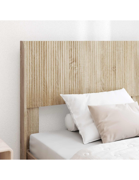 Struttura del letto con stoccaggio e testata Rovere Sonoma