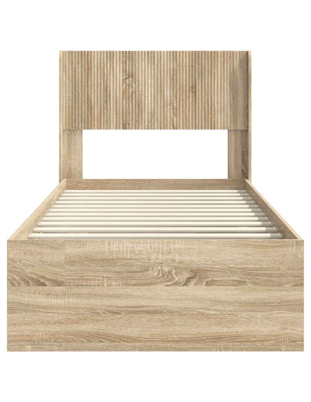 Struttura del letto con stoccaggio e testata Rovere Sonoma