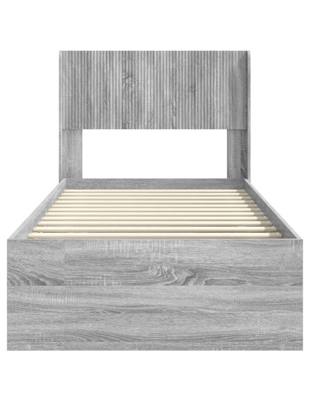 Struttura del letto con stoccaggio e testata Sonoma grigio