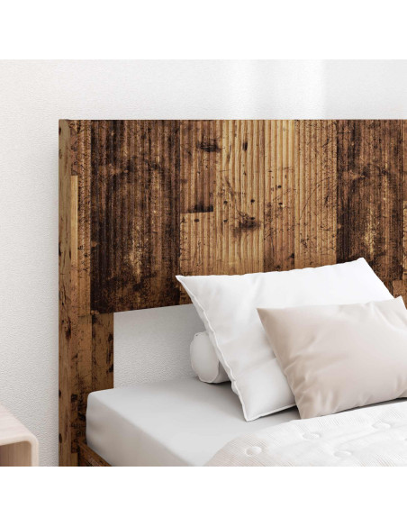 Struttura del letto con stoccaggio e testata Legno antico