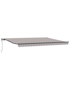 Tenda Retrattile Grigio chiaro 450 × 300 cm Tessuto e Alluminio 2