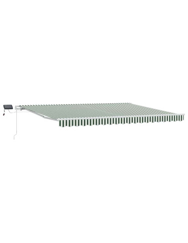 Tenda Retrattile Verde e Bianco 450 × 300 cm Tessuto e acciaio