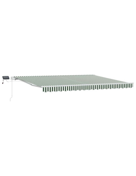 Tenda Retrattile Verde e Bianco 450 × 300 cm Tessuto e acciaio